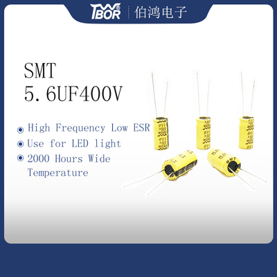 مكثفات بنفايات عالية التردد ISO9001 5.6UF400V للضوء LED