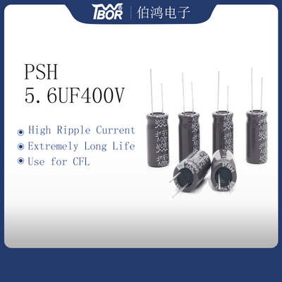 5.6UF400V مكثف عالي التموج الحالي 8000 ساعة طويل العمر CFL مكثف