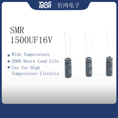 المكثفات الالكتروليتية المصغرة من الألومنيوم الشعاعي 1500 فائق التوهج 16 فولت