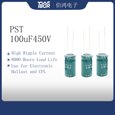 أخضر CFL 100uF450V عاكس مكثف 8000 ساعة تحميل