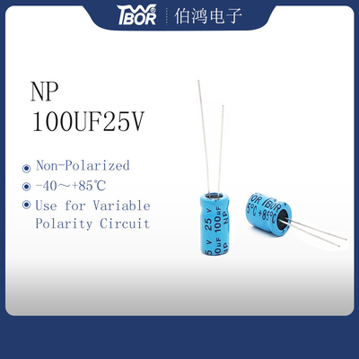 NP 100UF25V سيارة أمبير مكثف ثنائي الاستقطاب الألومنيوم كهربائيا مكثف
