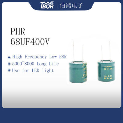 68UF400V شعاعي نوع LED مكثف ضوء