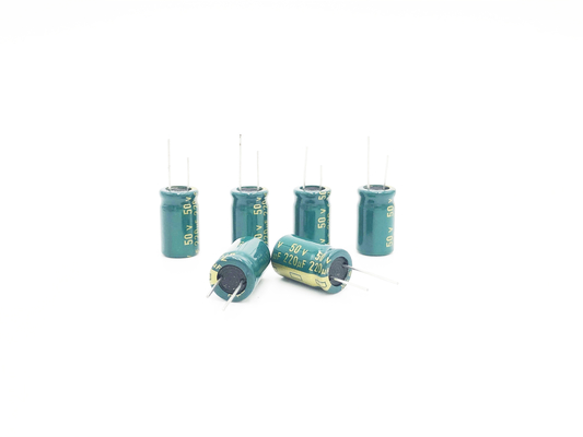 10X16mm LED ضوء مكثف 220UF50V الألومنيوم كهربائيا مكثف