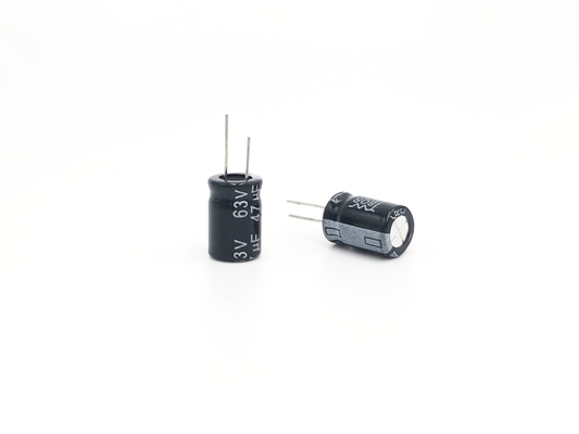 47UF63V مصغرة مكثفات الألومنيوم كهربائيا 8x12mm سعة كبيرة