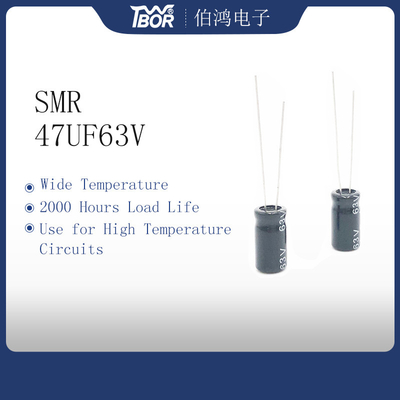 ISO14001 مكثف مصغر 47 فائق التوهج 63 فولت 8 × 12 مم Al Electrolytic Capacitor