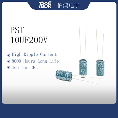 ISO9001 8X16MM شعاعي الألومنيوم المكثفات كهربائيا 10UF200V