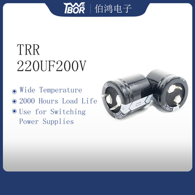 220UF200V تحويل التيار الكهربائي مكثف الألومنيوم كهربائيا مكثف