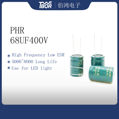 ISO9001 18x30mm 5000 ساعة شعاعي الرصاص المكثفات كهربائيا 68 فائق التوهج 400V