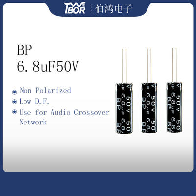 BP 6.8uF50V مكثف الصوت 25X25mm شعاعي الرصاص المكثفات الالكتروليتية