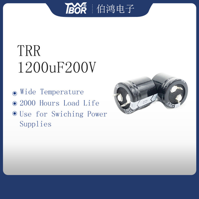 2000 ساعة طويلة العمر المفاجئة في مكثف 1200UF200V 30X50MM