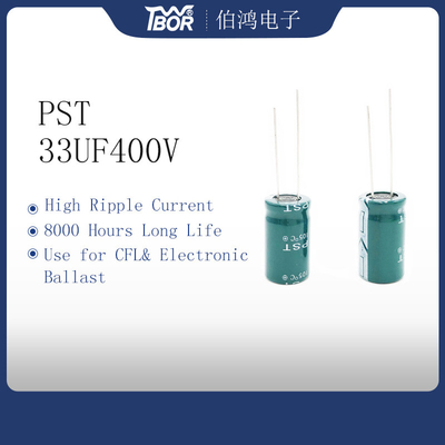 الألومنيوم 16x25mm العاكس مكثف 33UF400V شعاعي نوع الرصاص مكثف